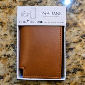 Jos. A. Bank Brown RFID Secure Card Holder Wallet